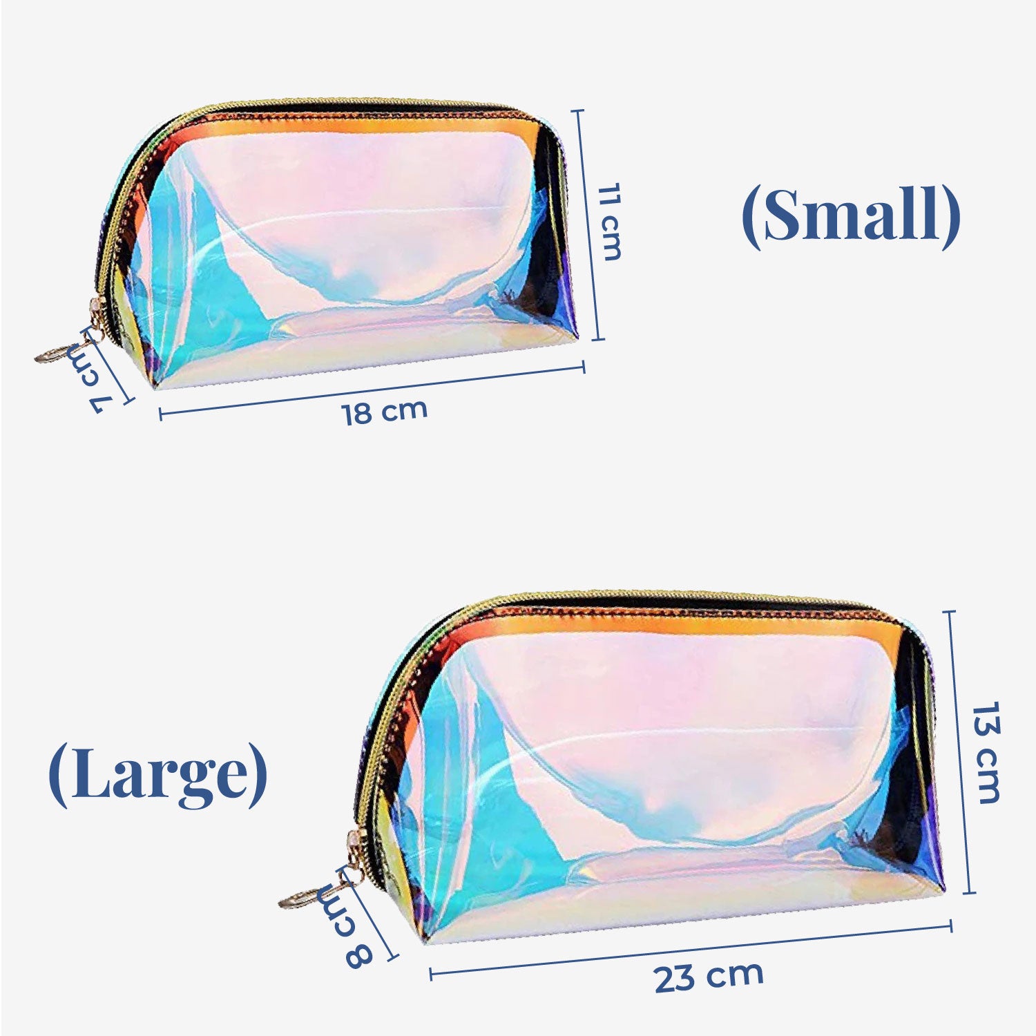Glossy glamer | Holographic Cosmetic Travel Handbag Pouch with Zipper