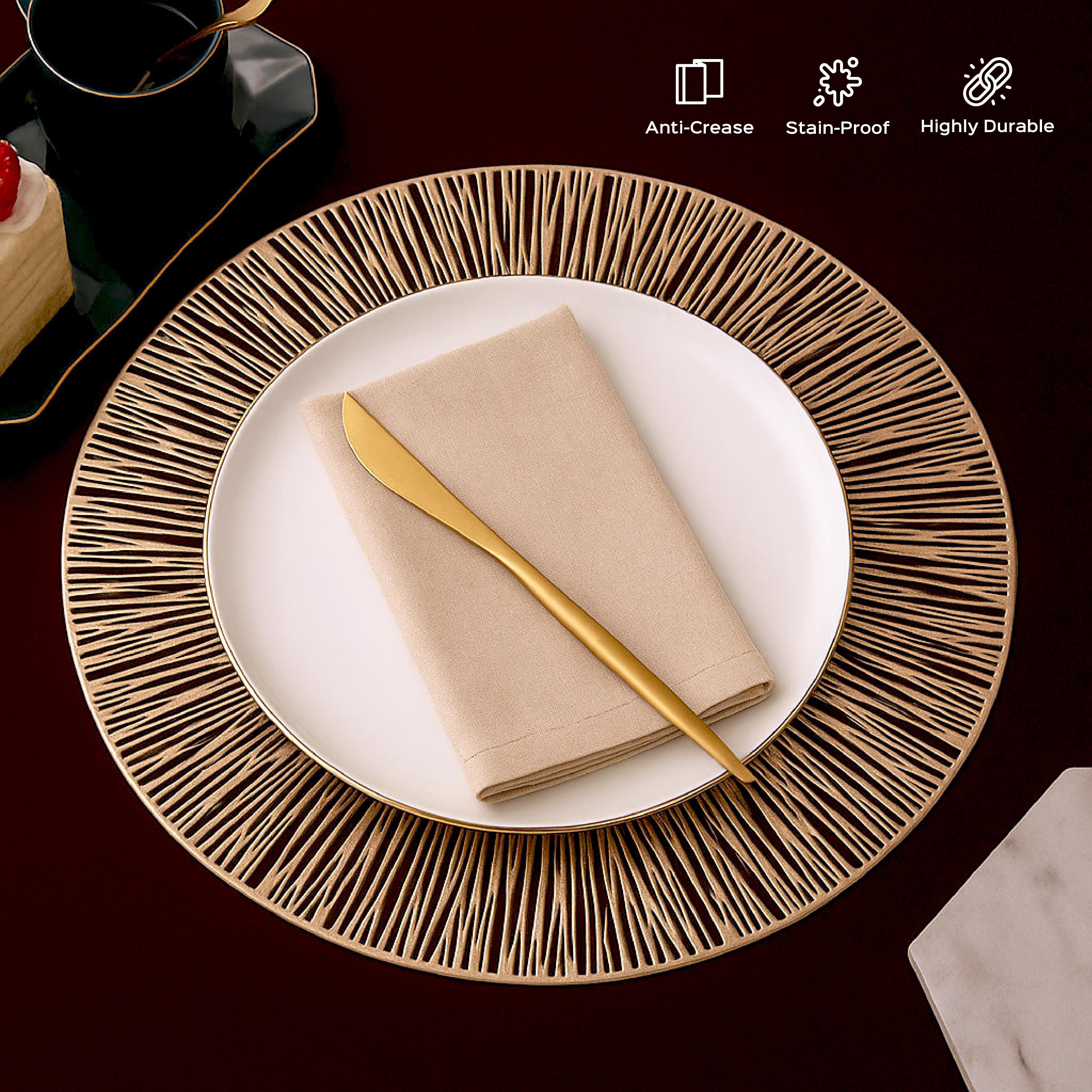 Decorative Round Dinning Table Placemats Set of 6