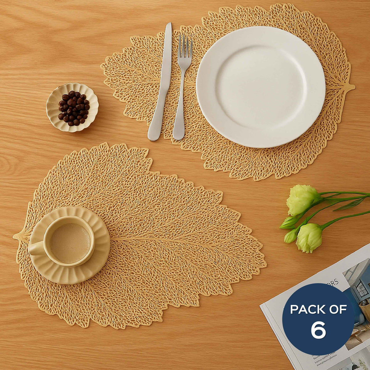Leaf Dining Table Placemats Set of 6