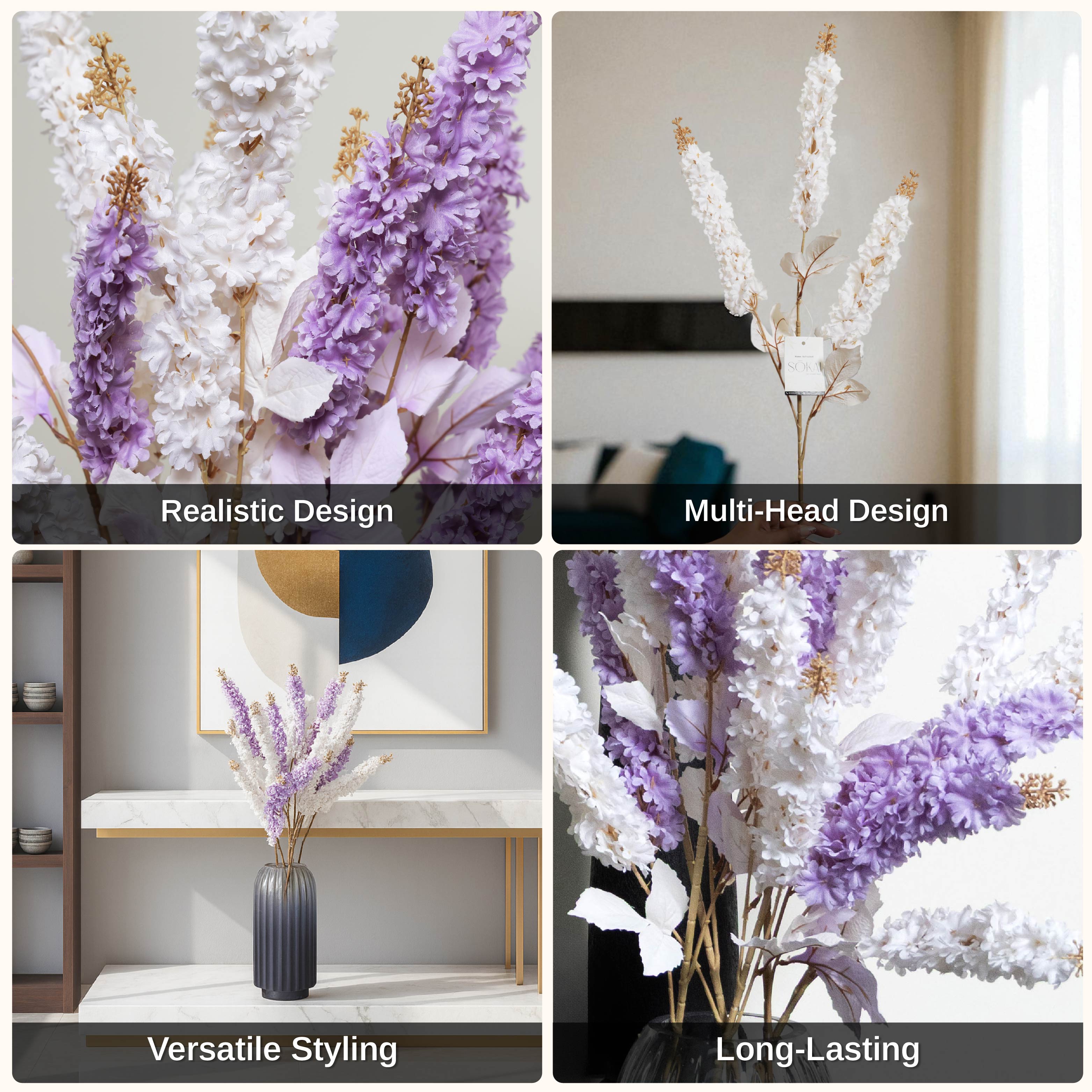 Sokai Hyacinth Flower Stick - Set of 4