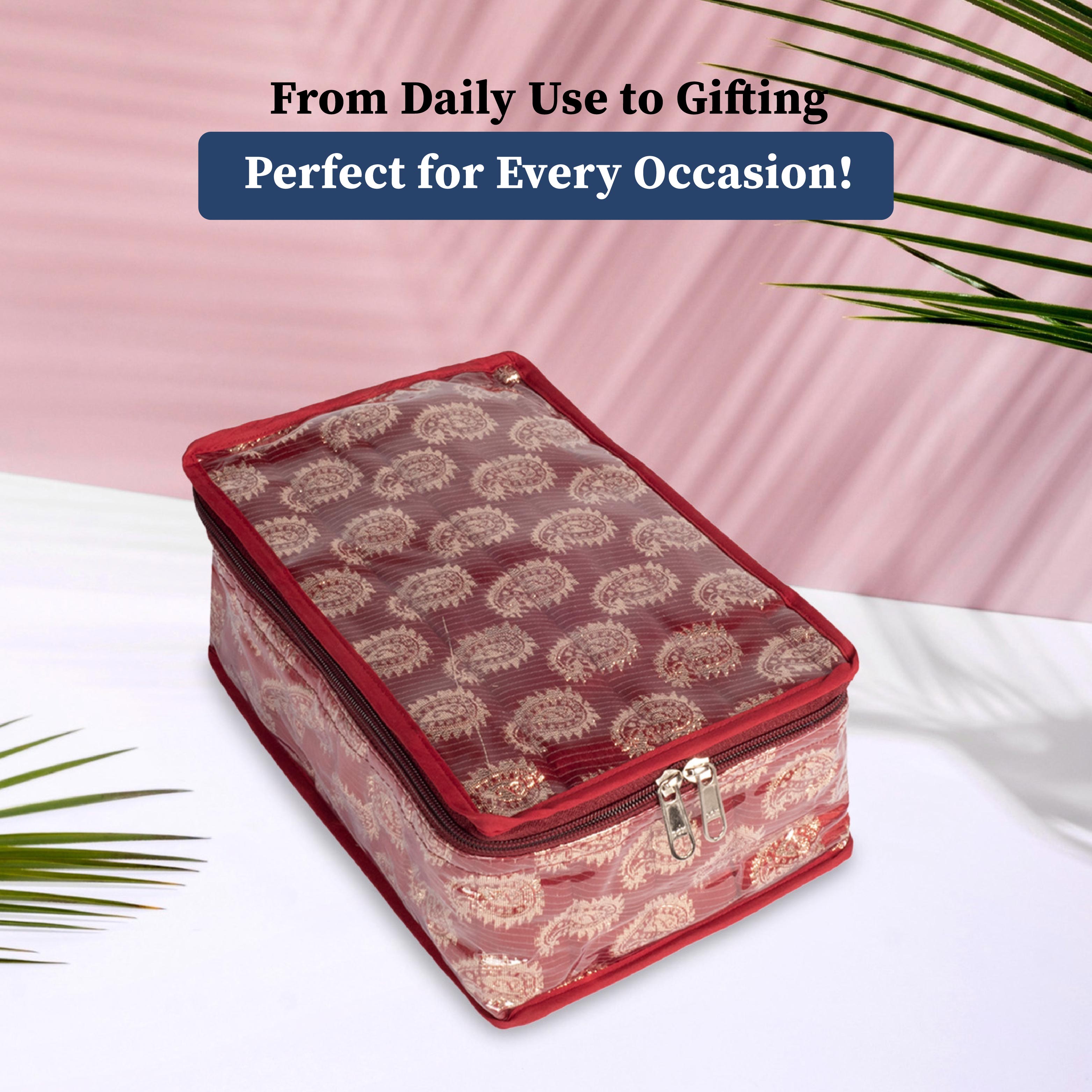 Brocade Jewellery Organizer with 12 Pouches