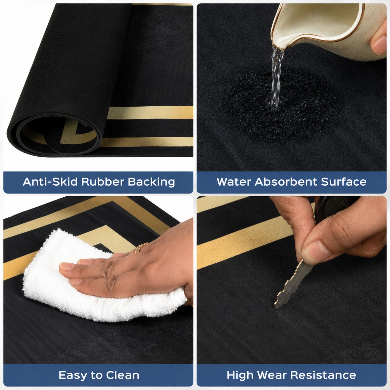Absorbent Anti Skid Kitchen Floor Mat Set of 2