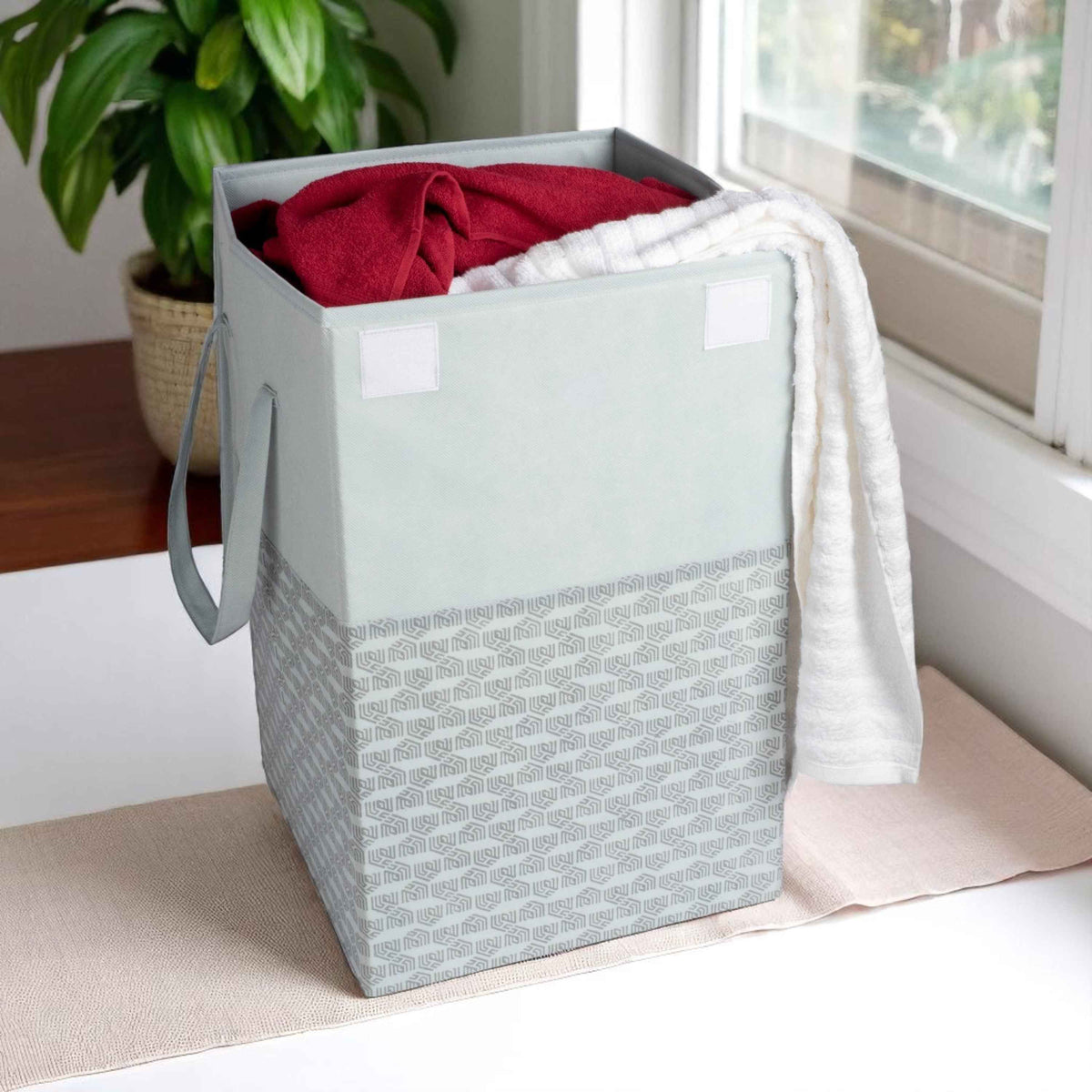 Foldable Laundry Basket with Lid & Handle