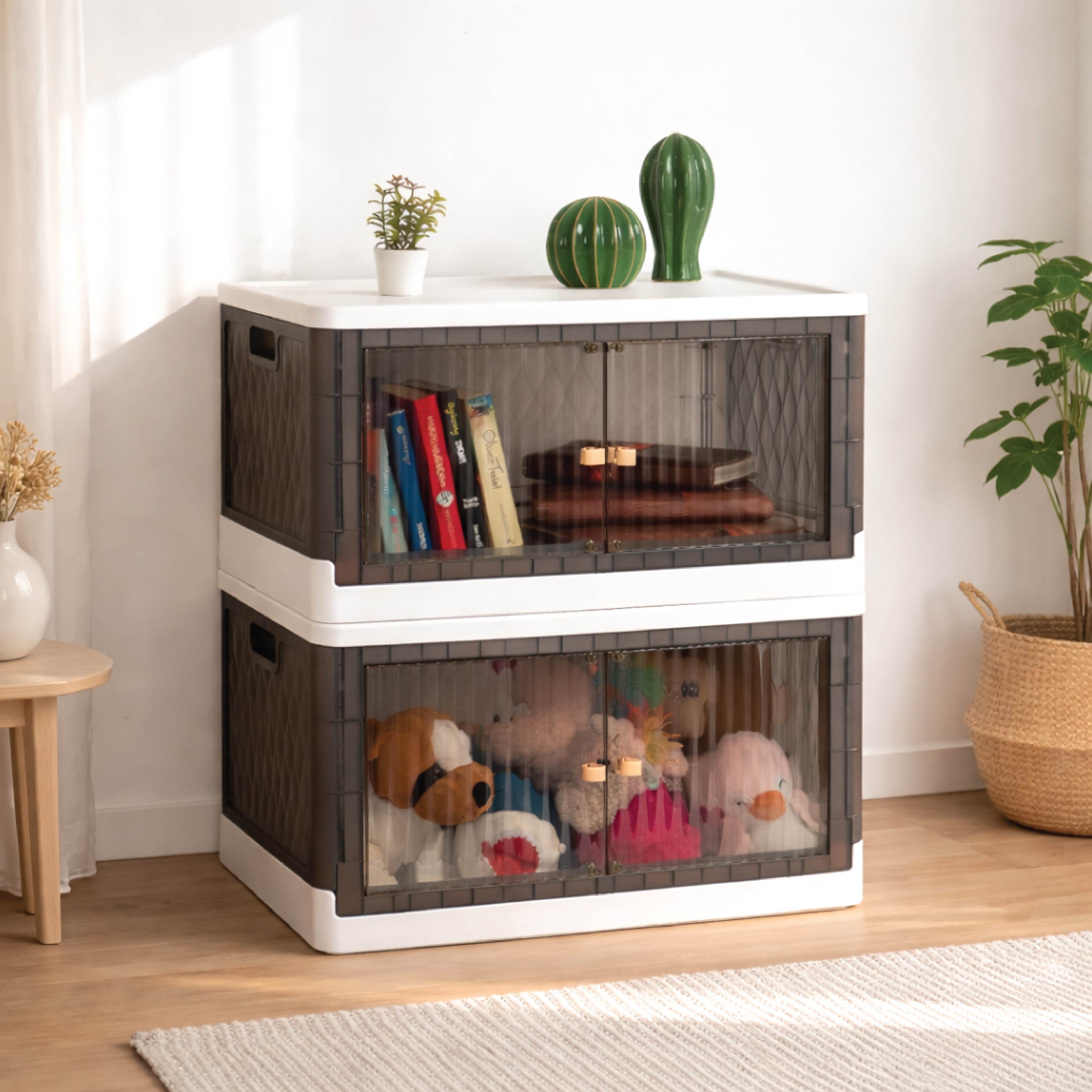 Rollin Stacker / Foldable Storage Box with Wheels (Large)