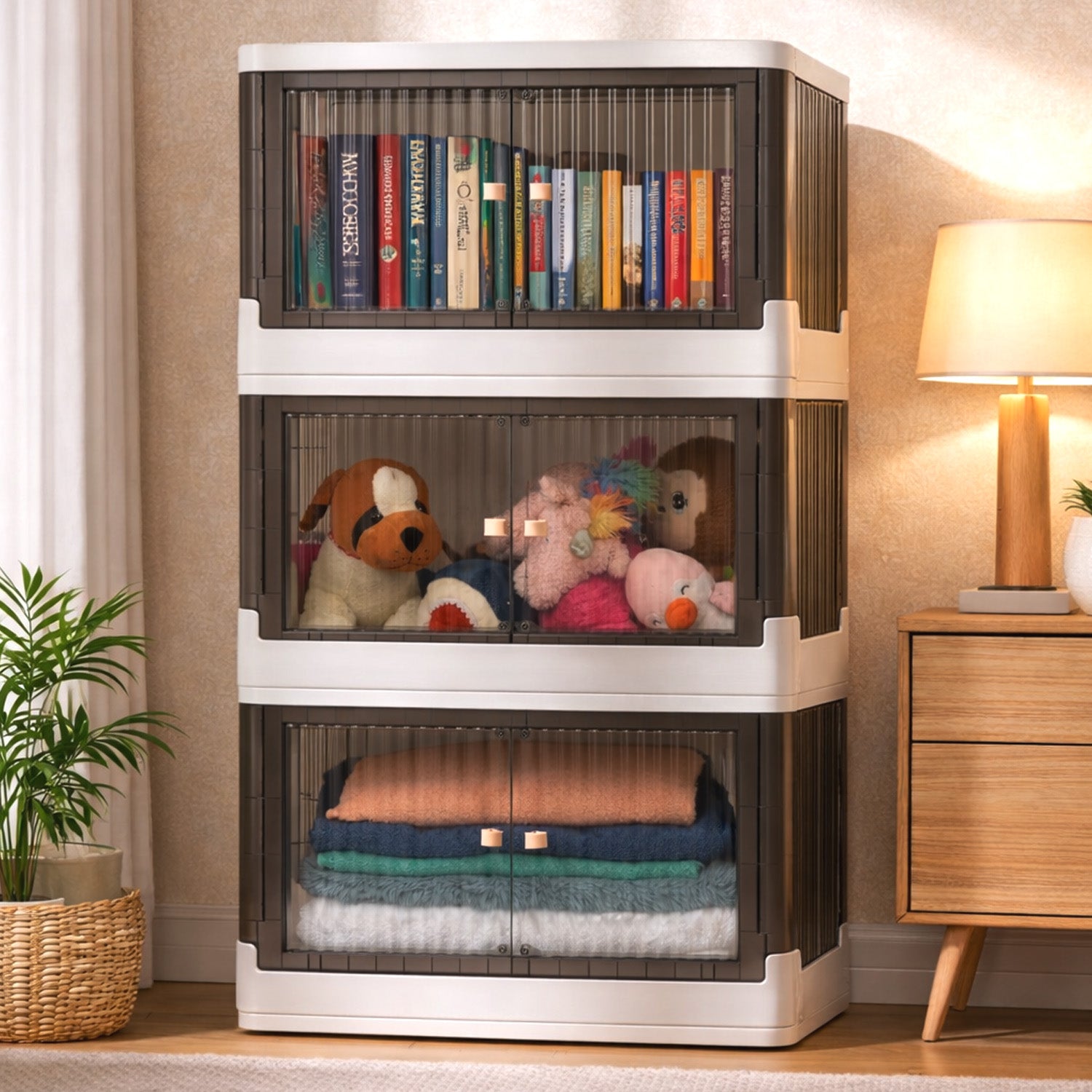 Rollin Stacker / Foldable Storage Box with Wheels (Large)