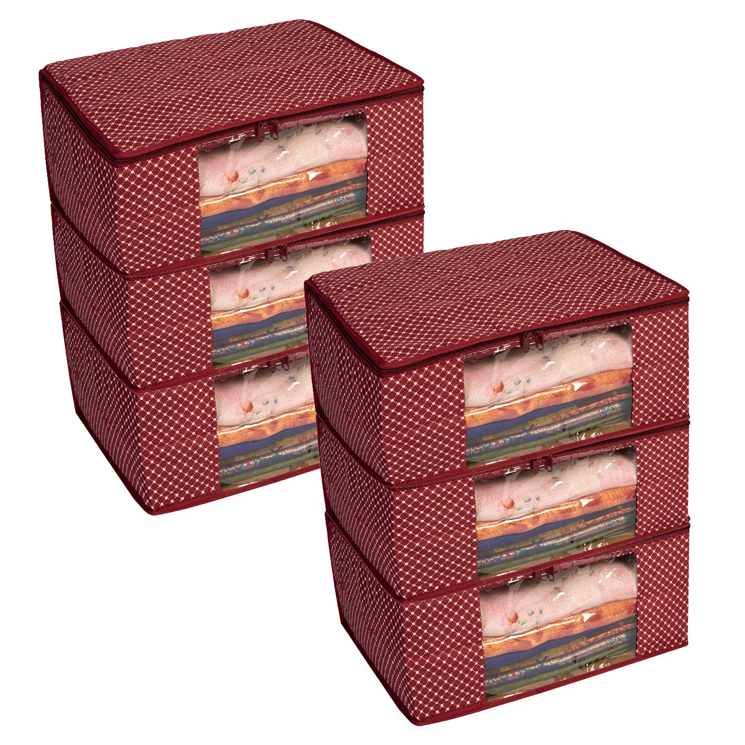 3 layer Cotton Quilted Saree Cover | Clothes Organizer