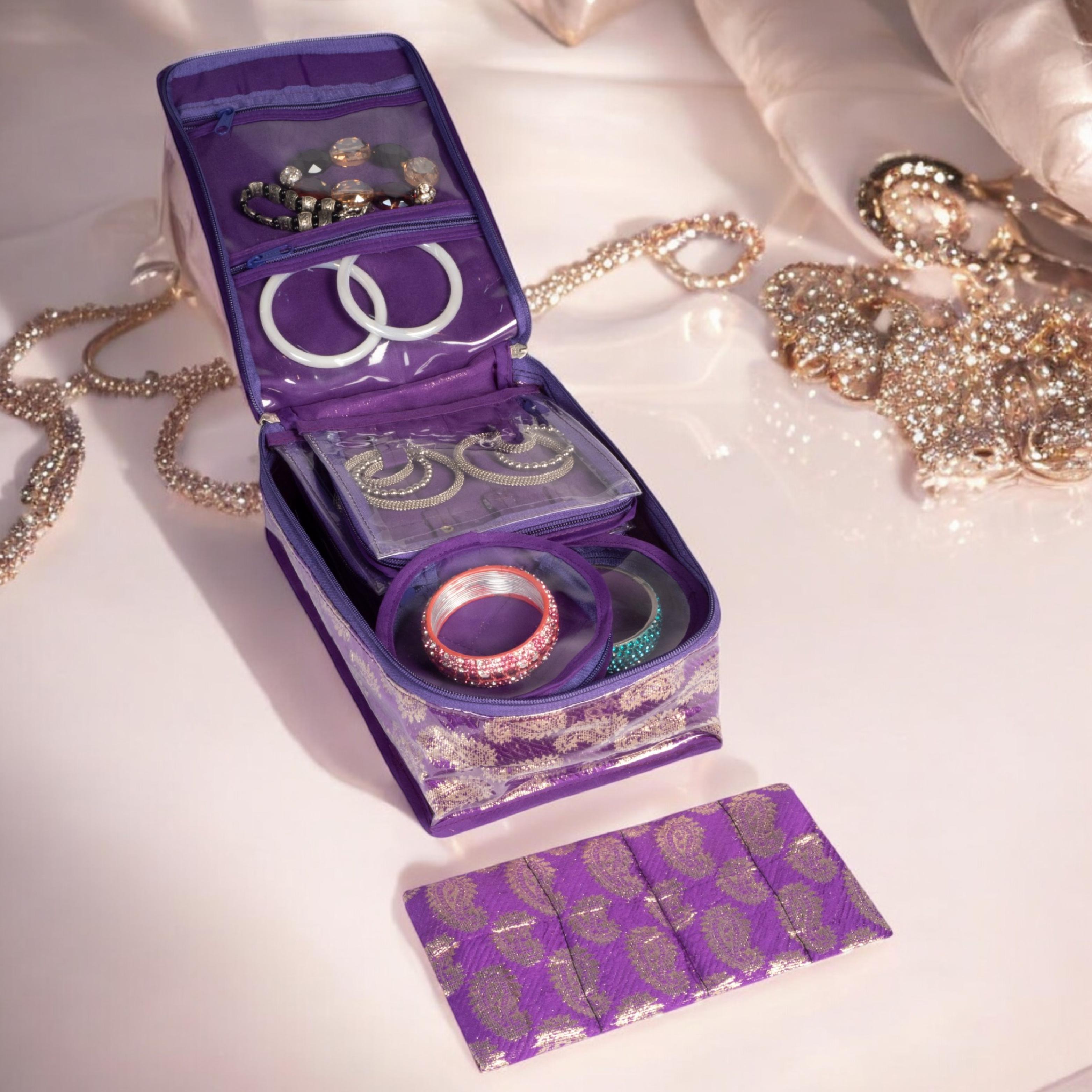 Brocade Jewellery Organizer with 12 Pouches