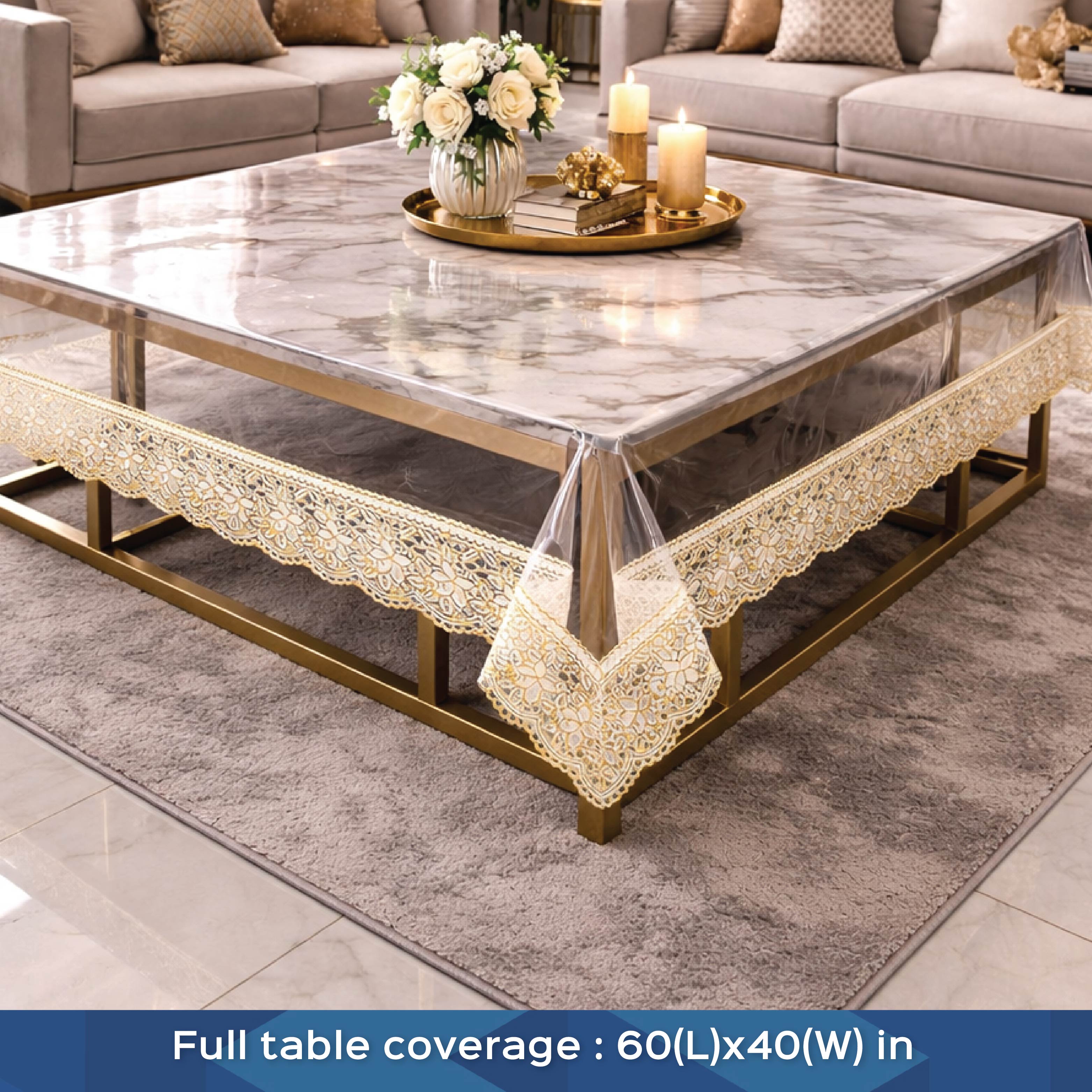 Transparent Table Cover With Lace