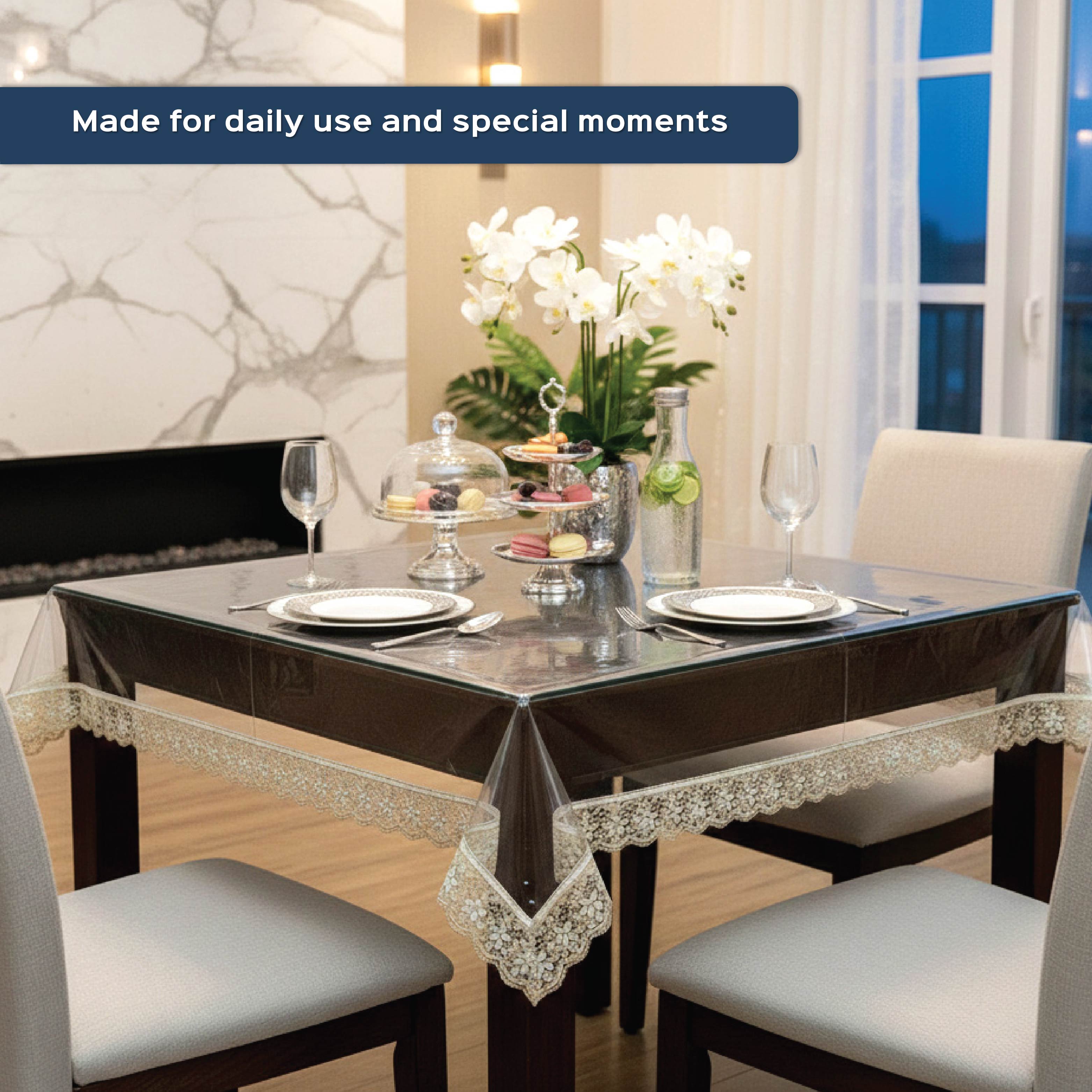 Transparent Table Cover With Lace