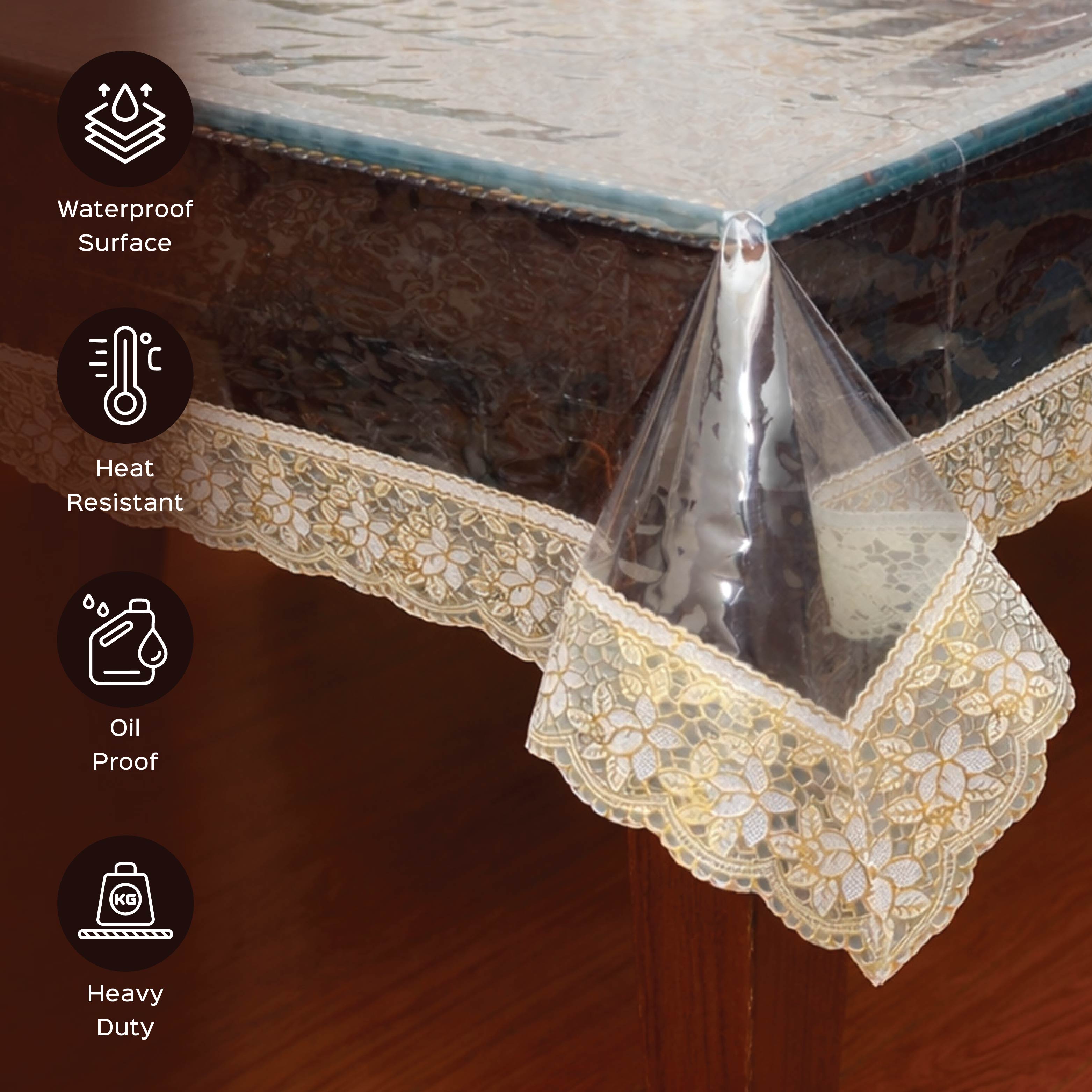 Transparent Table Cover With Lace