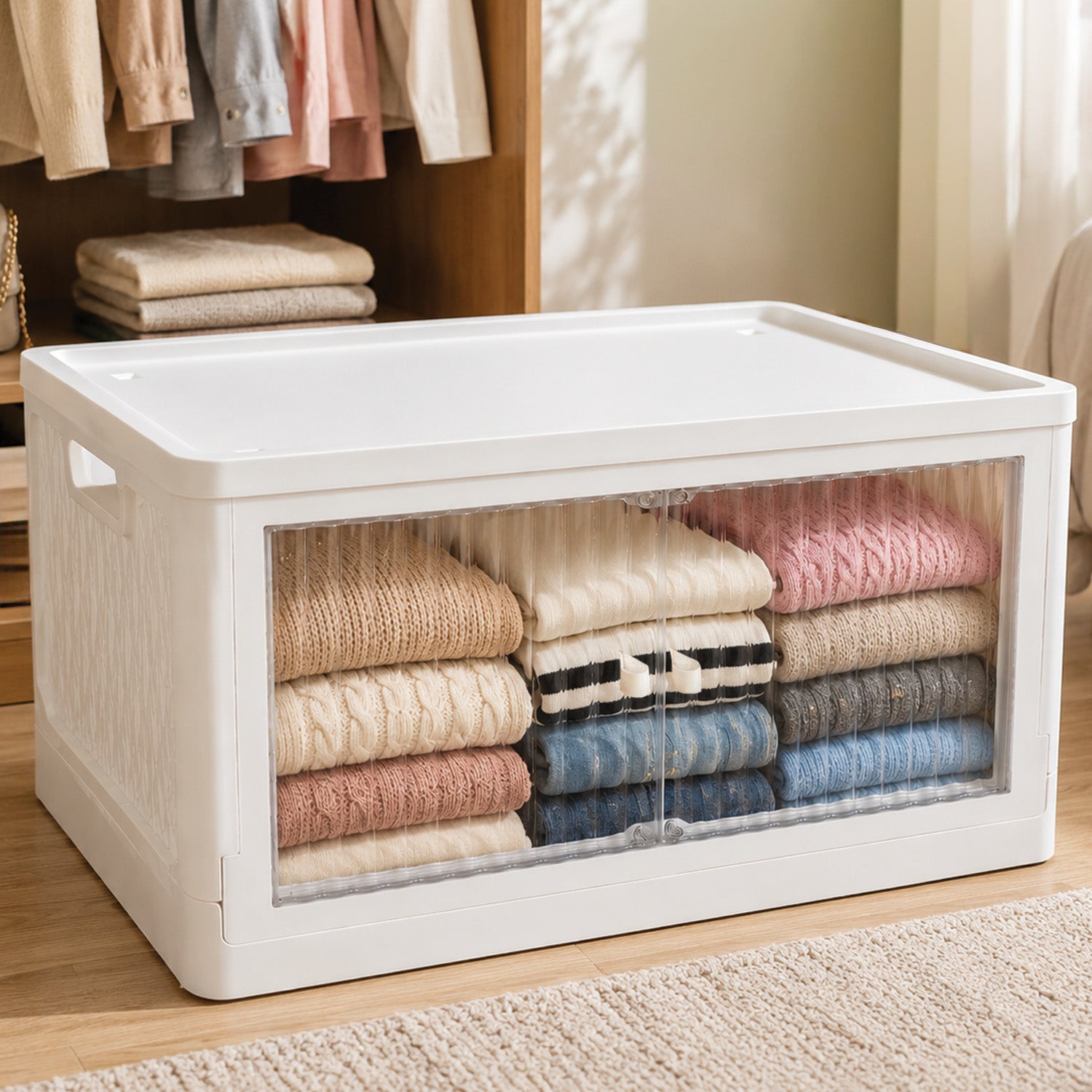 Rollin Stacker / Foldable Storage Box with Wheels (Large)