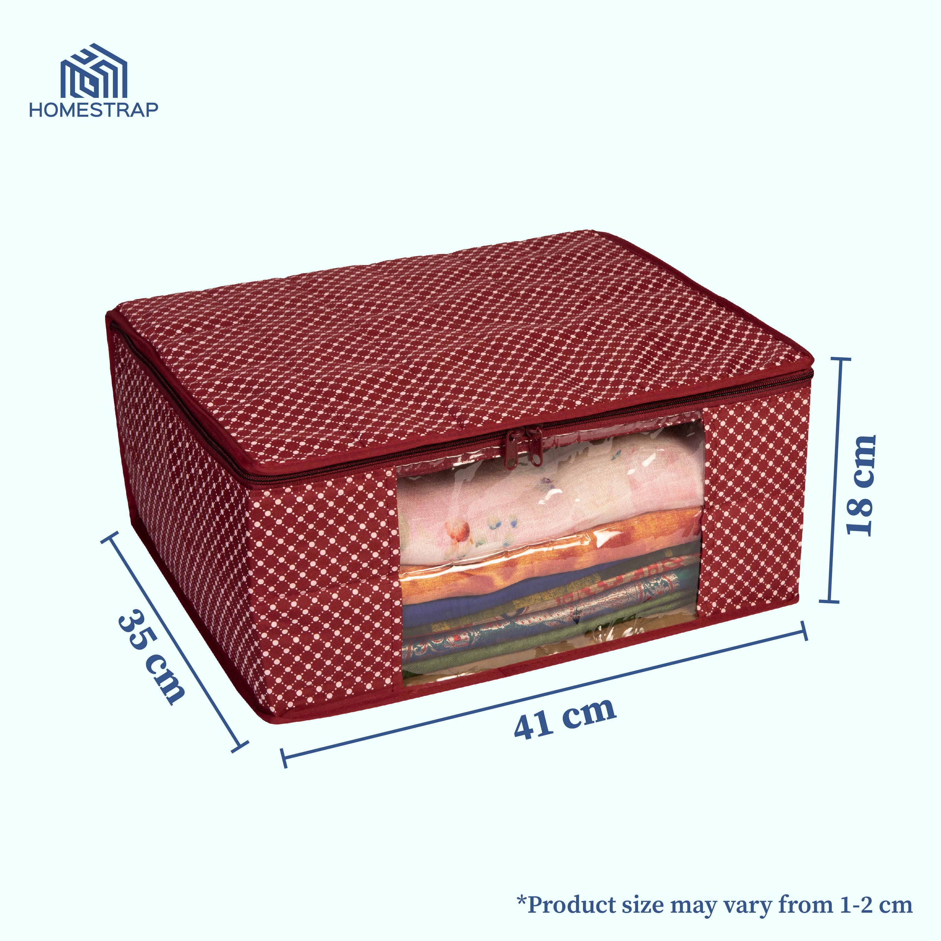 3 layer Cotton Quilted Saree Cover | Clothes Organizer