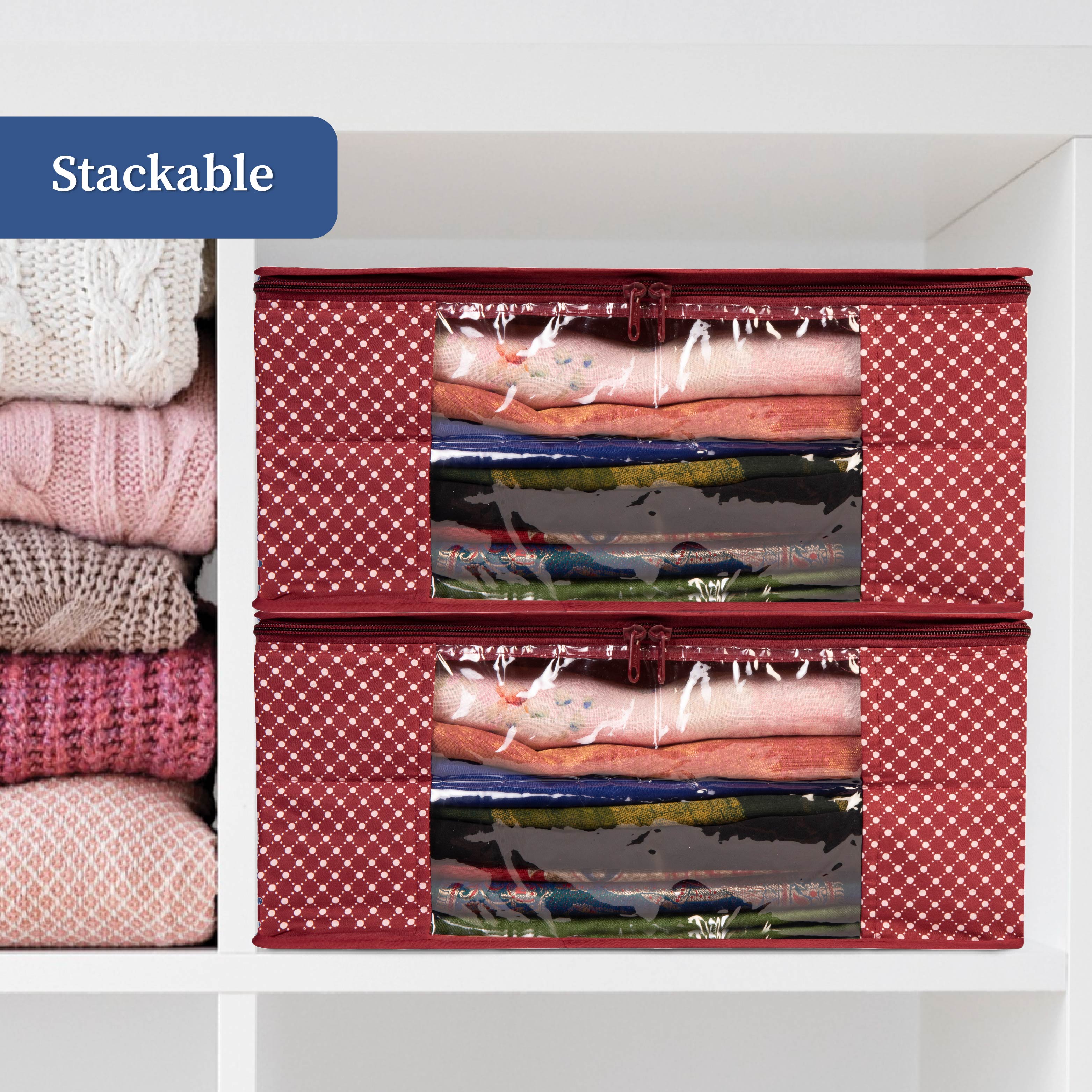 3 layer Cotton Quilted Saree Cover | Clothes Organizer