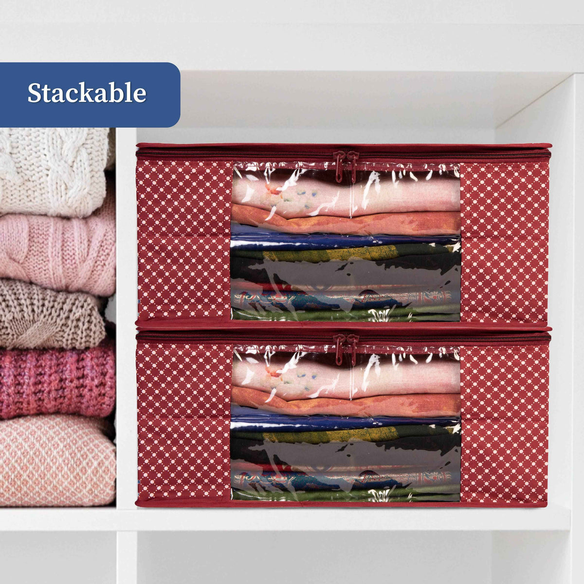 3 layer Cotton Quilted Saree Cover | Clothes Organizer