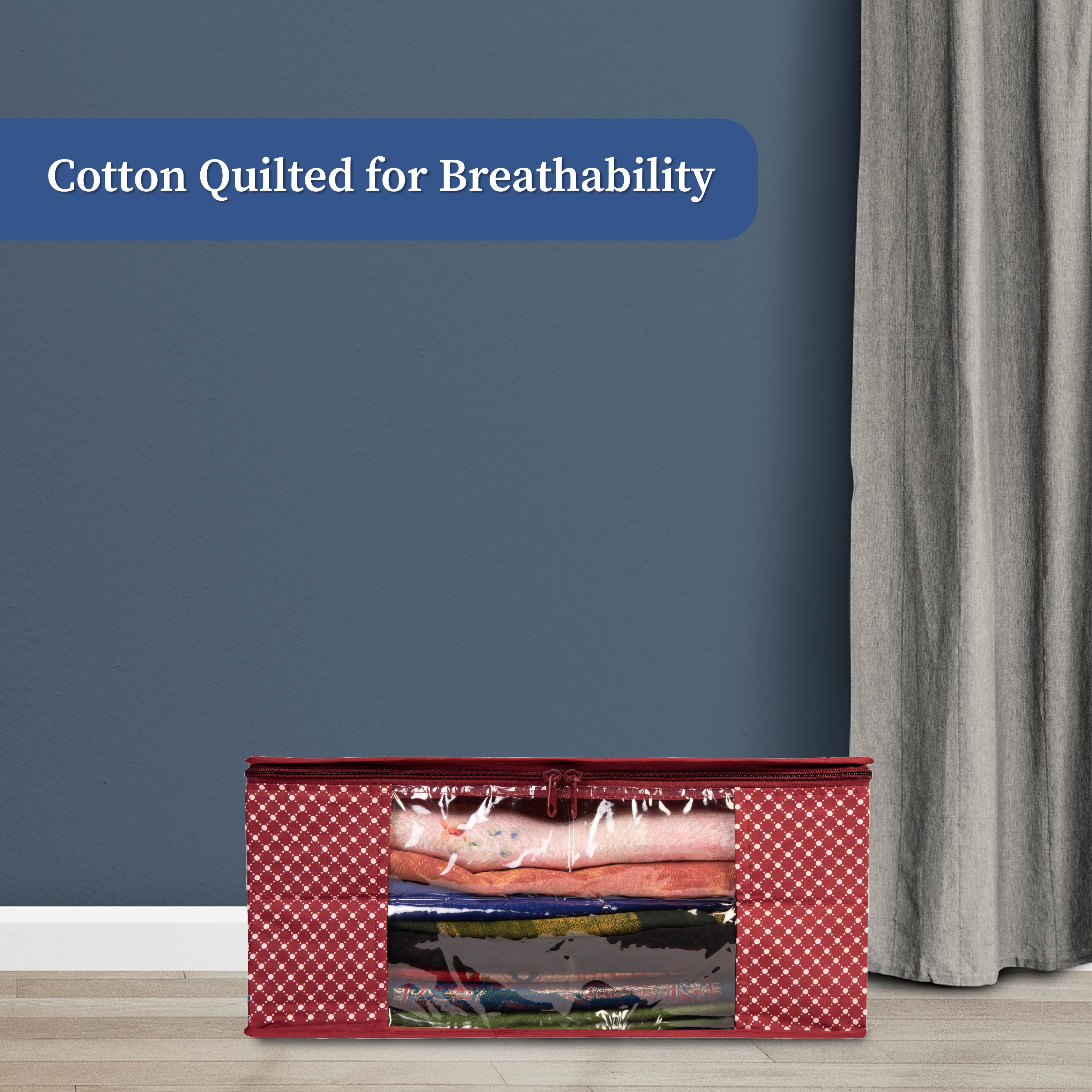 3 layer Cotton Quilted Saree Cover | Clothes Organizer