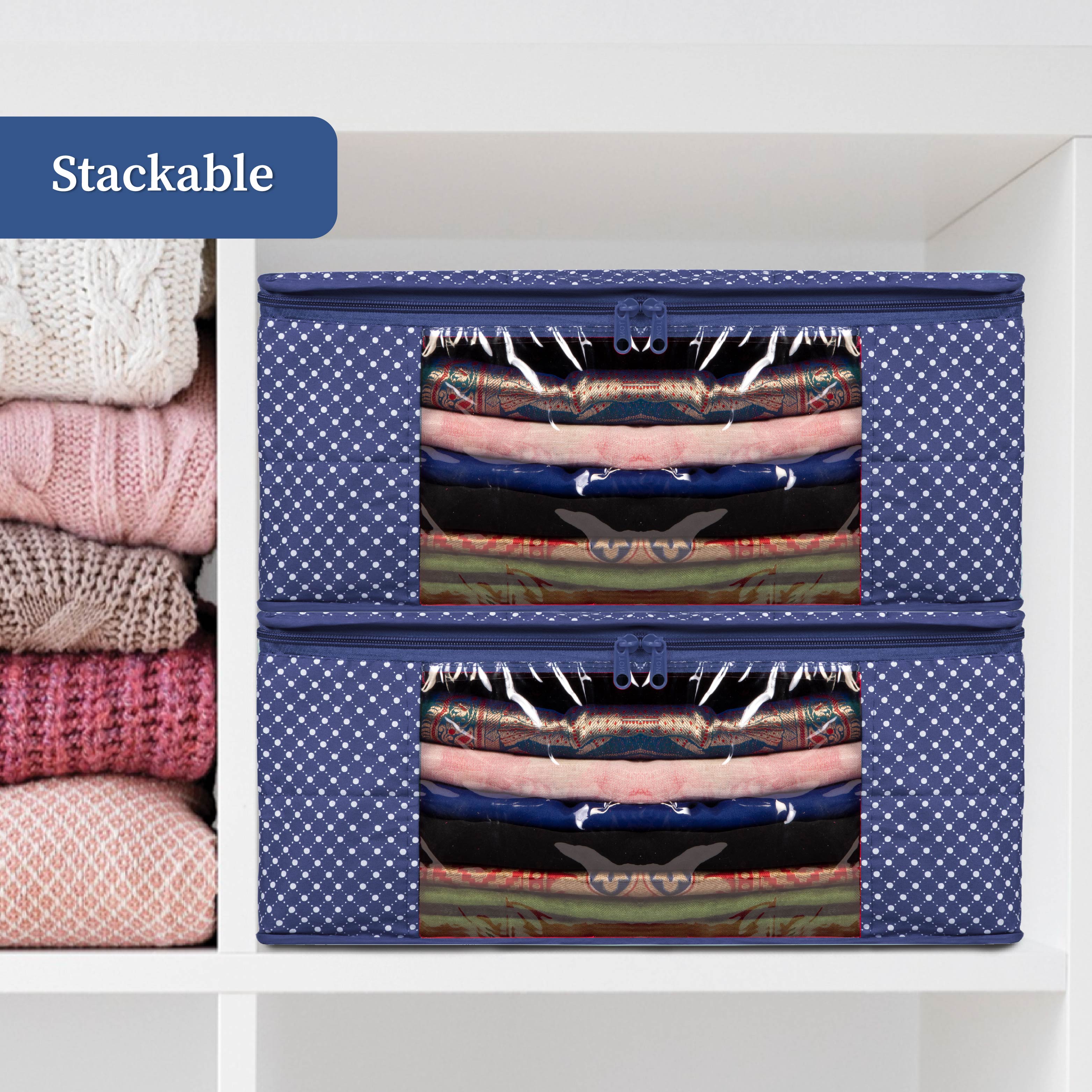 3 layer Cotton Quilted Saree Cover | Clothes Organizer