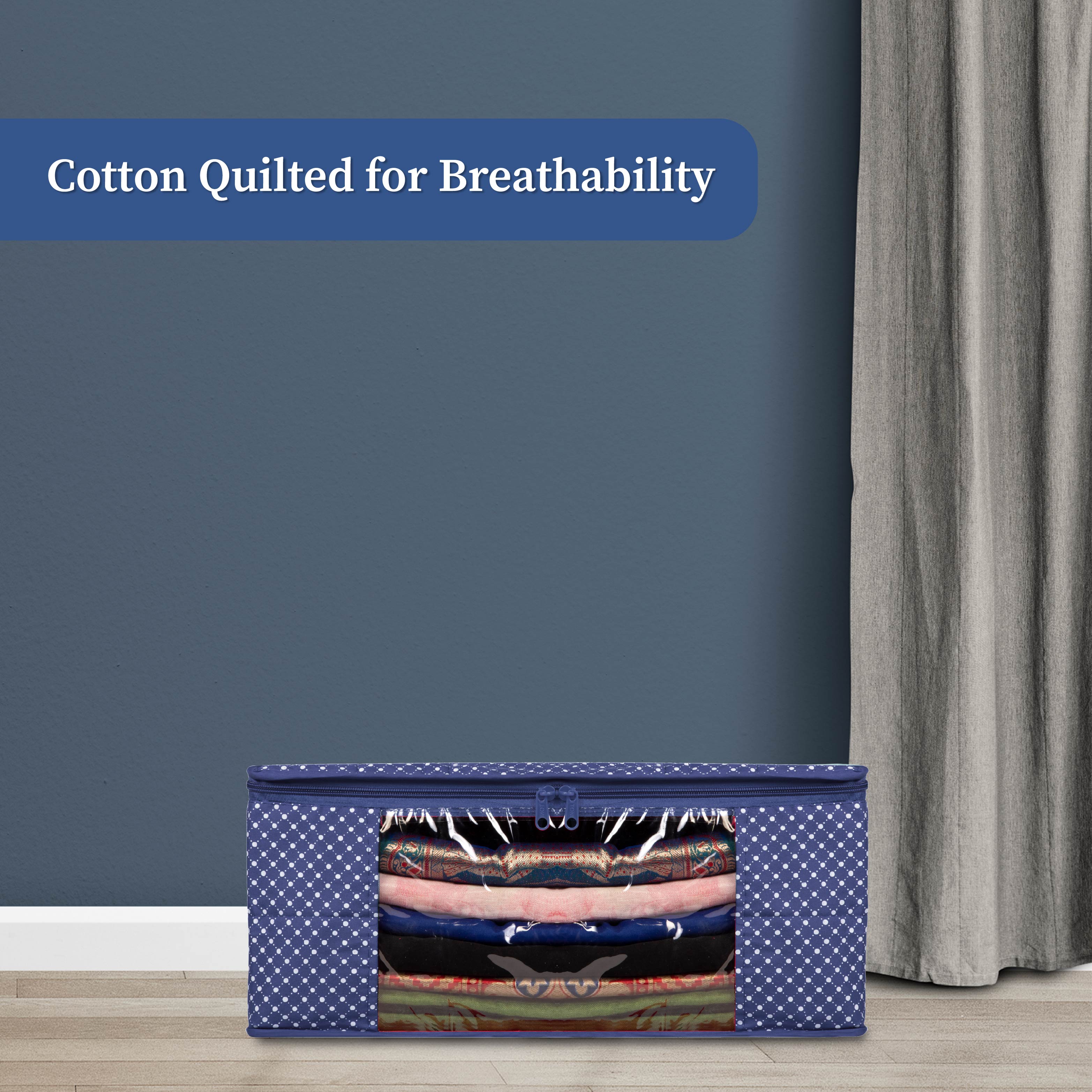 3 layer Cotton Quilted Saree Cover | Clothes Organizer