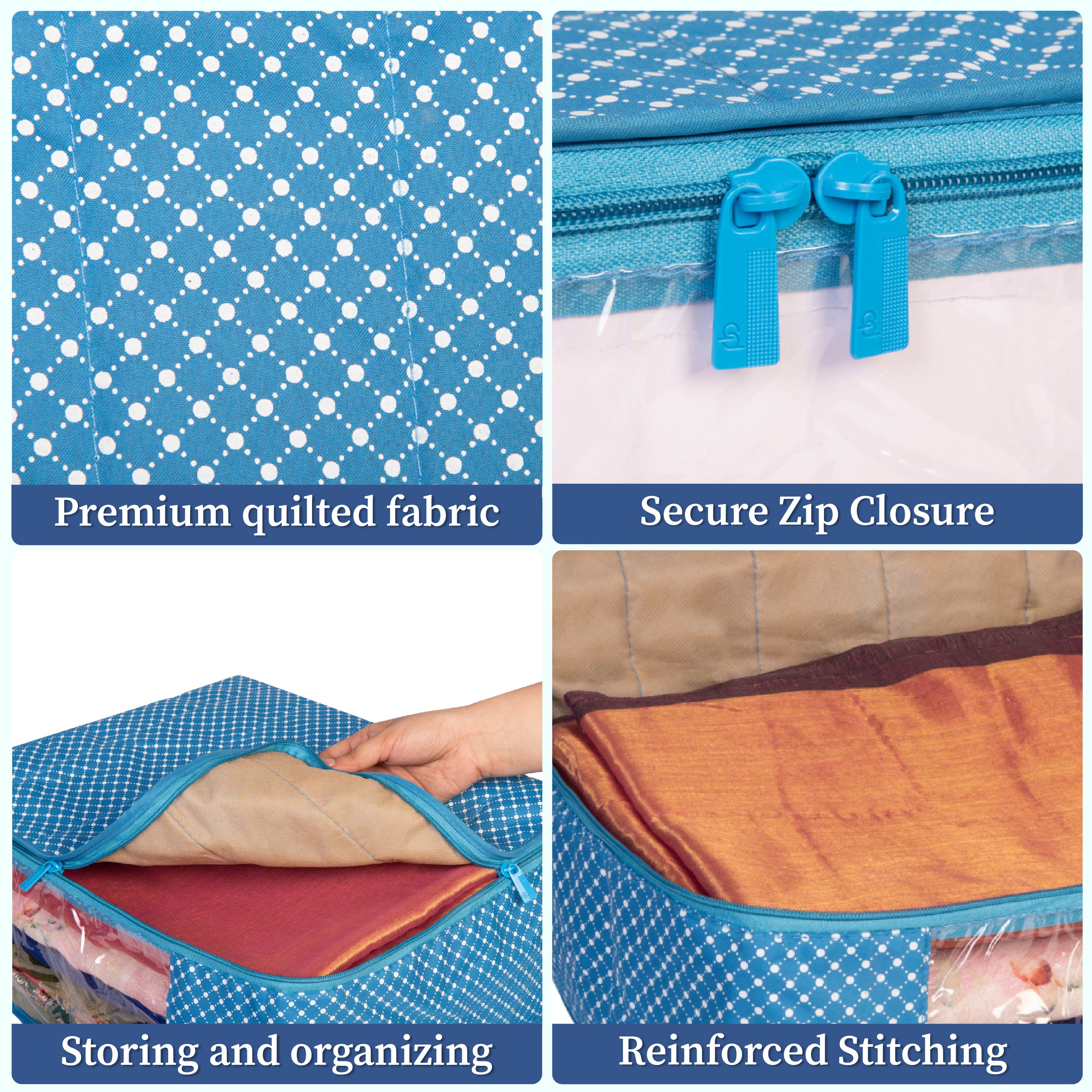 3 layer Cotton Quilted Saree Cover | Clothes Organizer