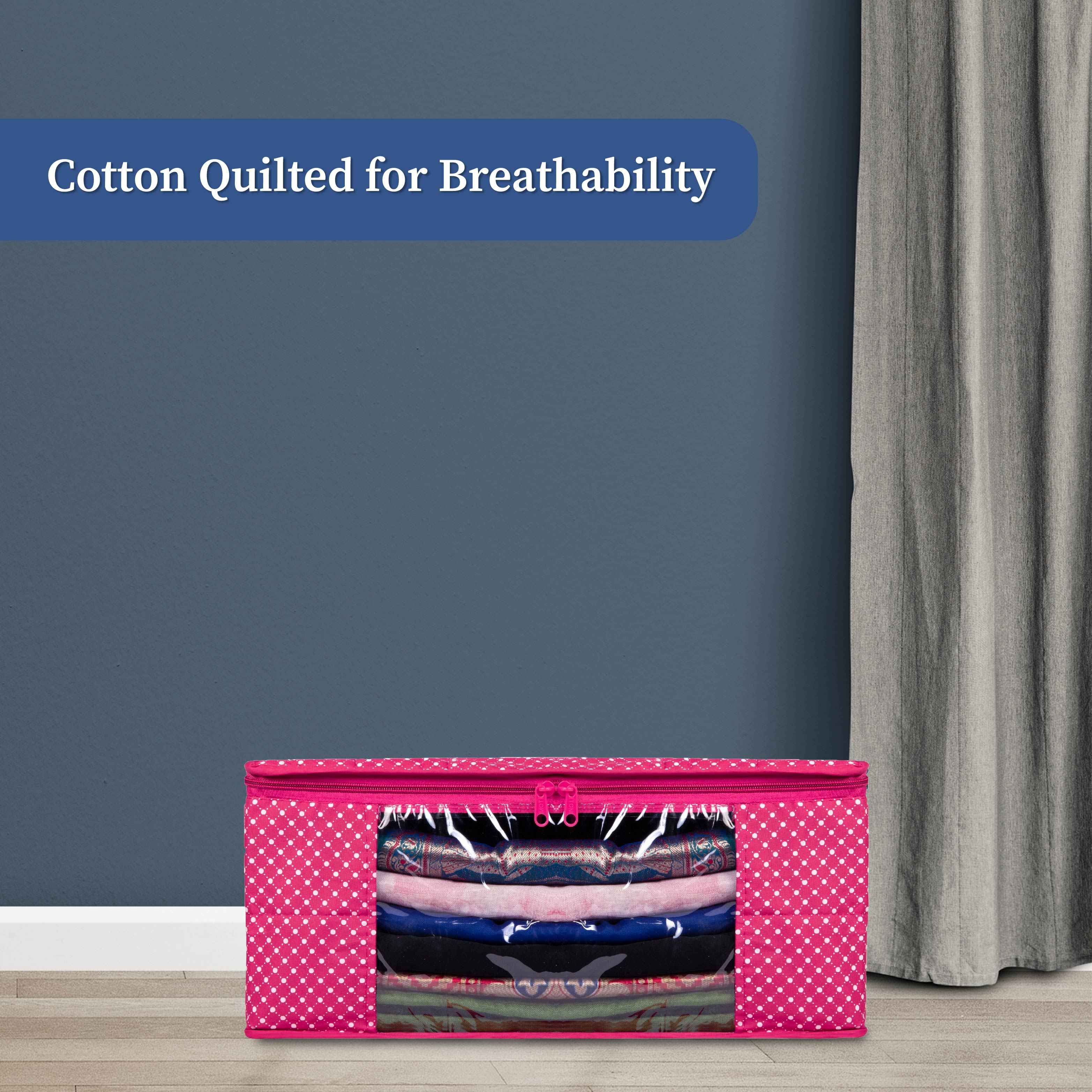 3 layer Cotton Quilted Saree Cover | Clothes Organizer