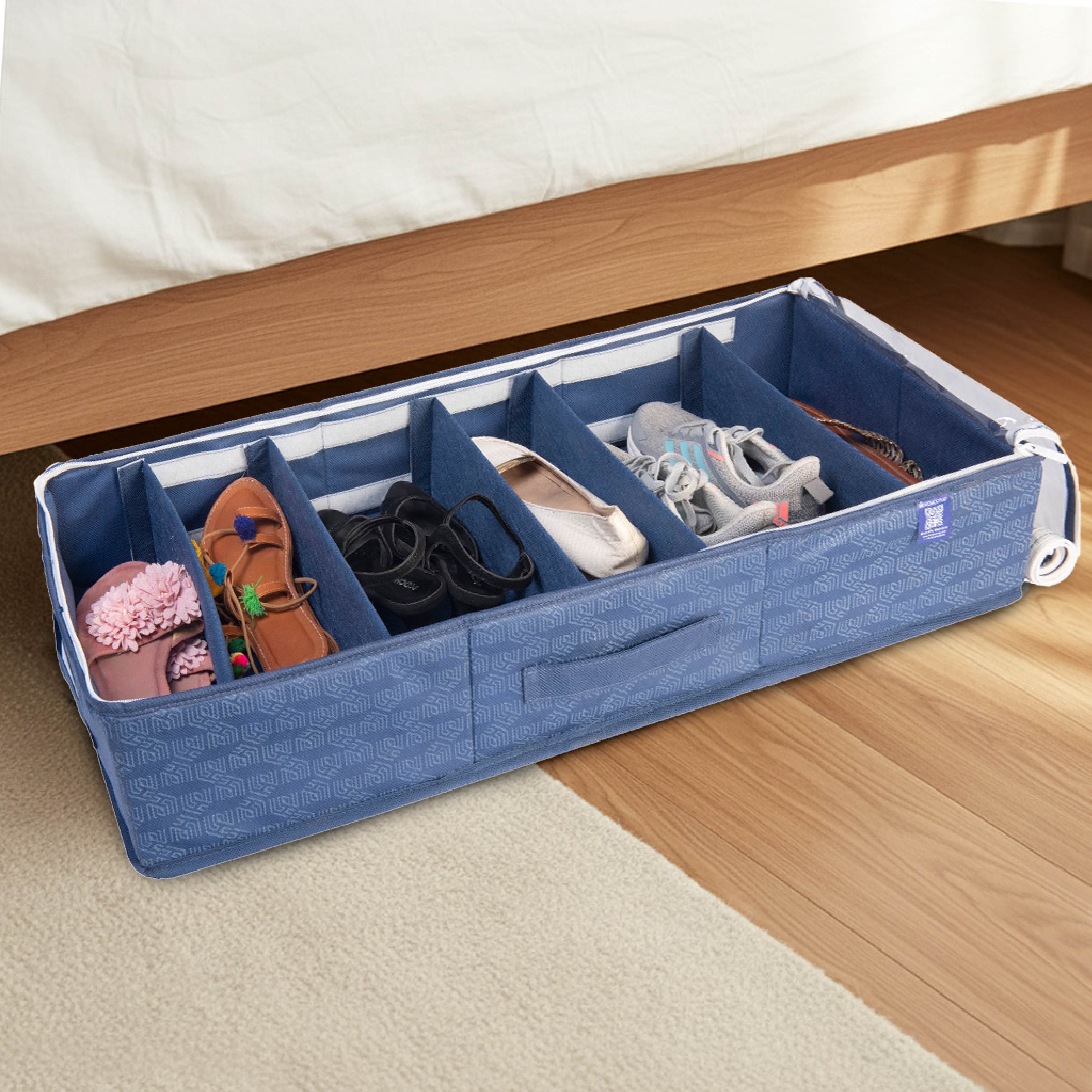 6 Section Underbed Shoe Organizer | Foldable