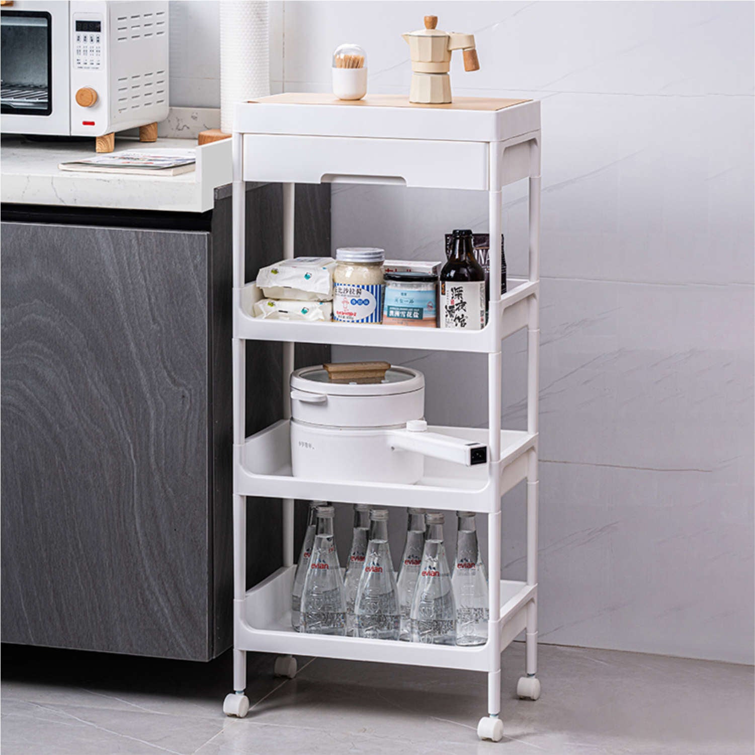 Move Ease / Multipurpose Space Saving Storage Rack / 3 Tier Shelf for Kitchen And Bedroom Organizers