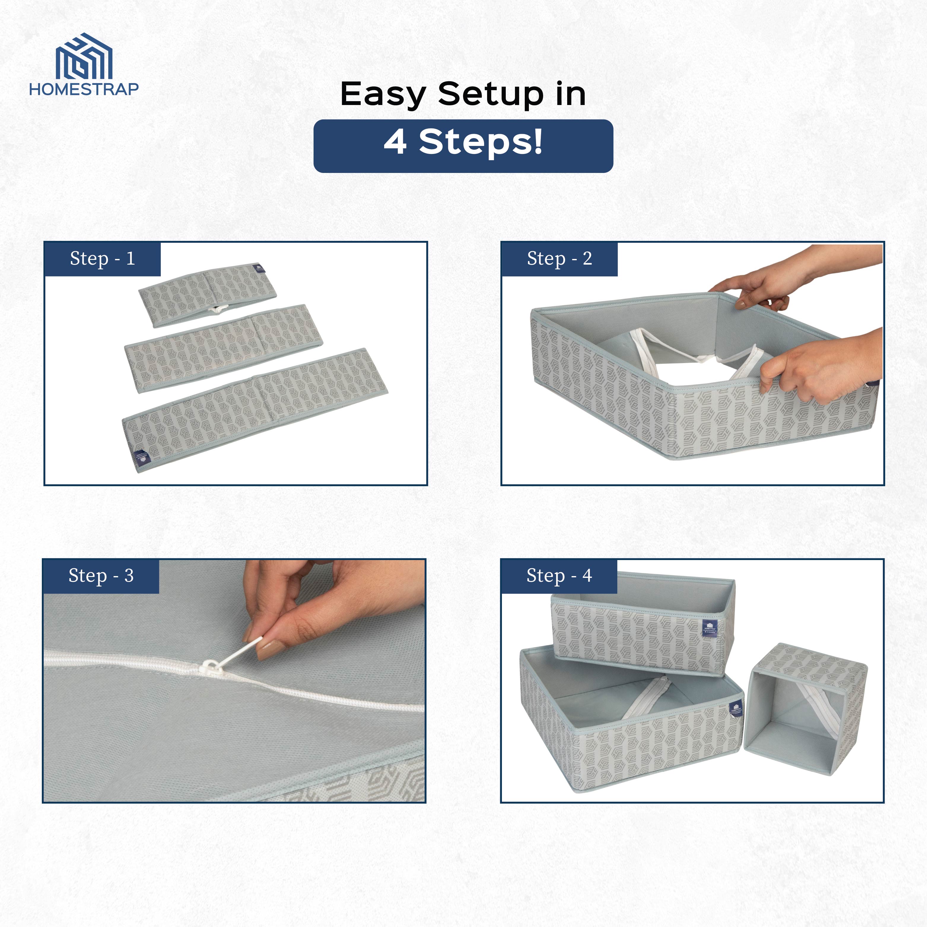 Set of 3 Multipurpose Closet Drawer Organiser