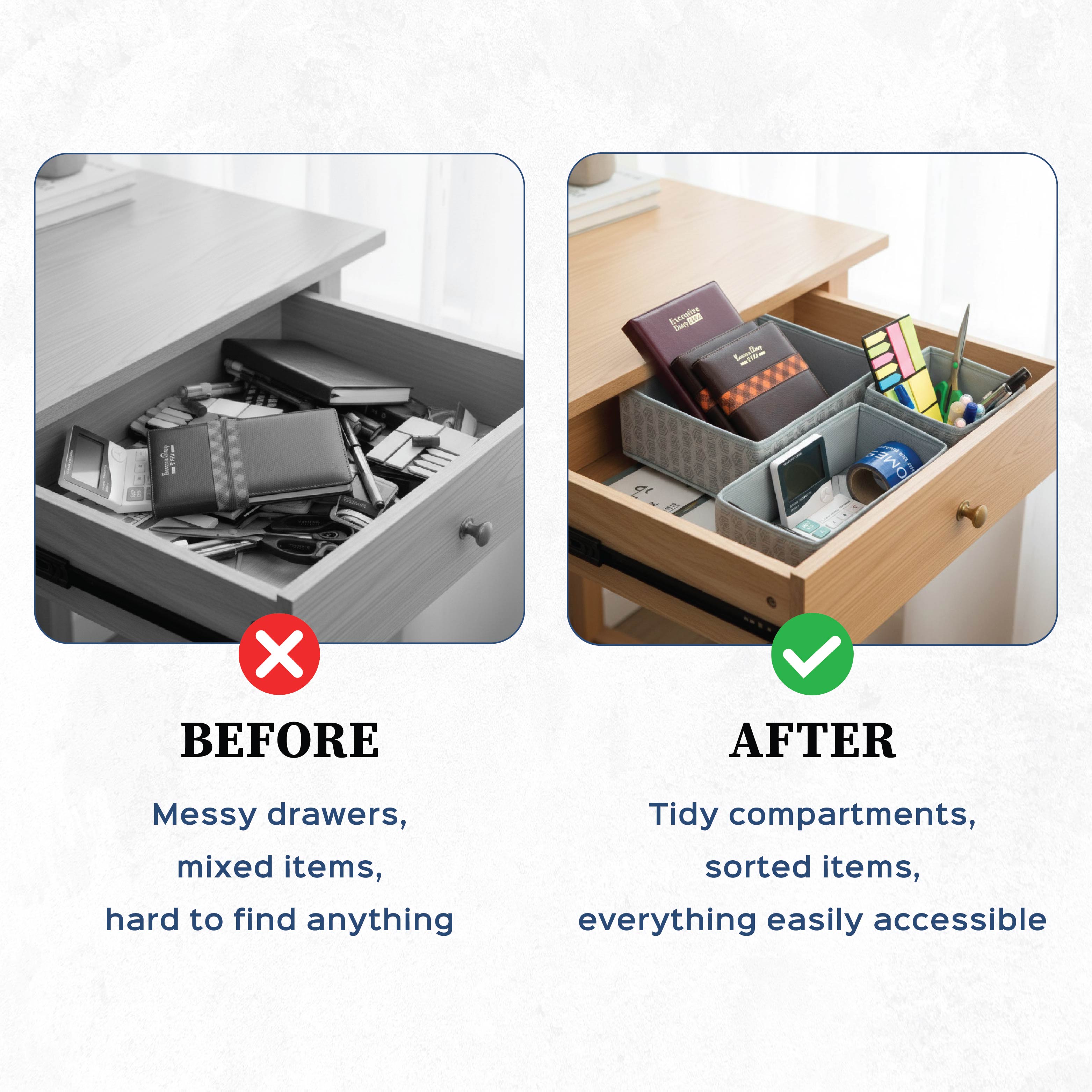 3 Multipurpose Drawer Organizer Set