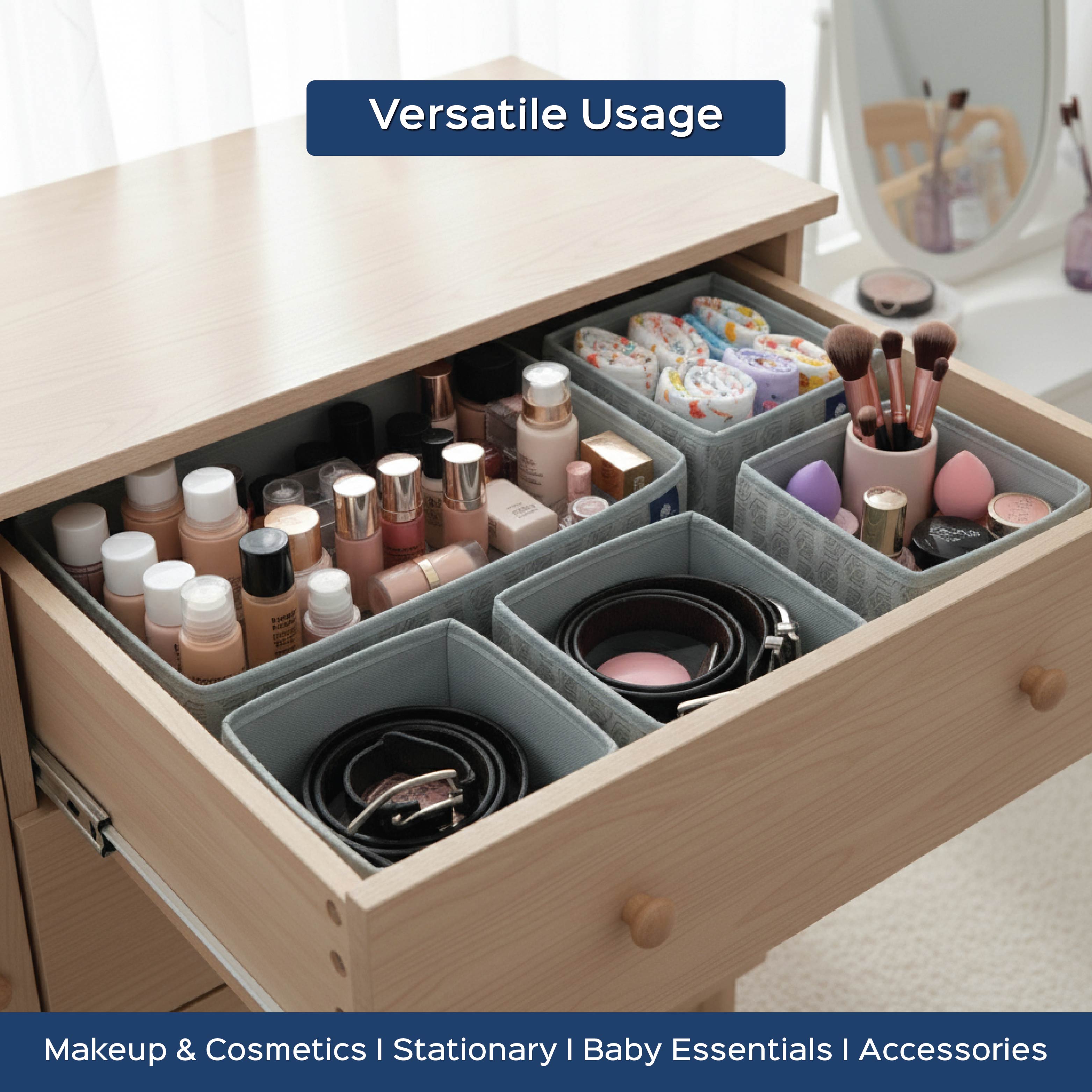 Set of 3 Multipurpose Closet Drawer Organiser