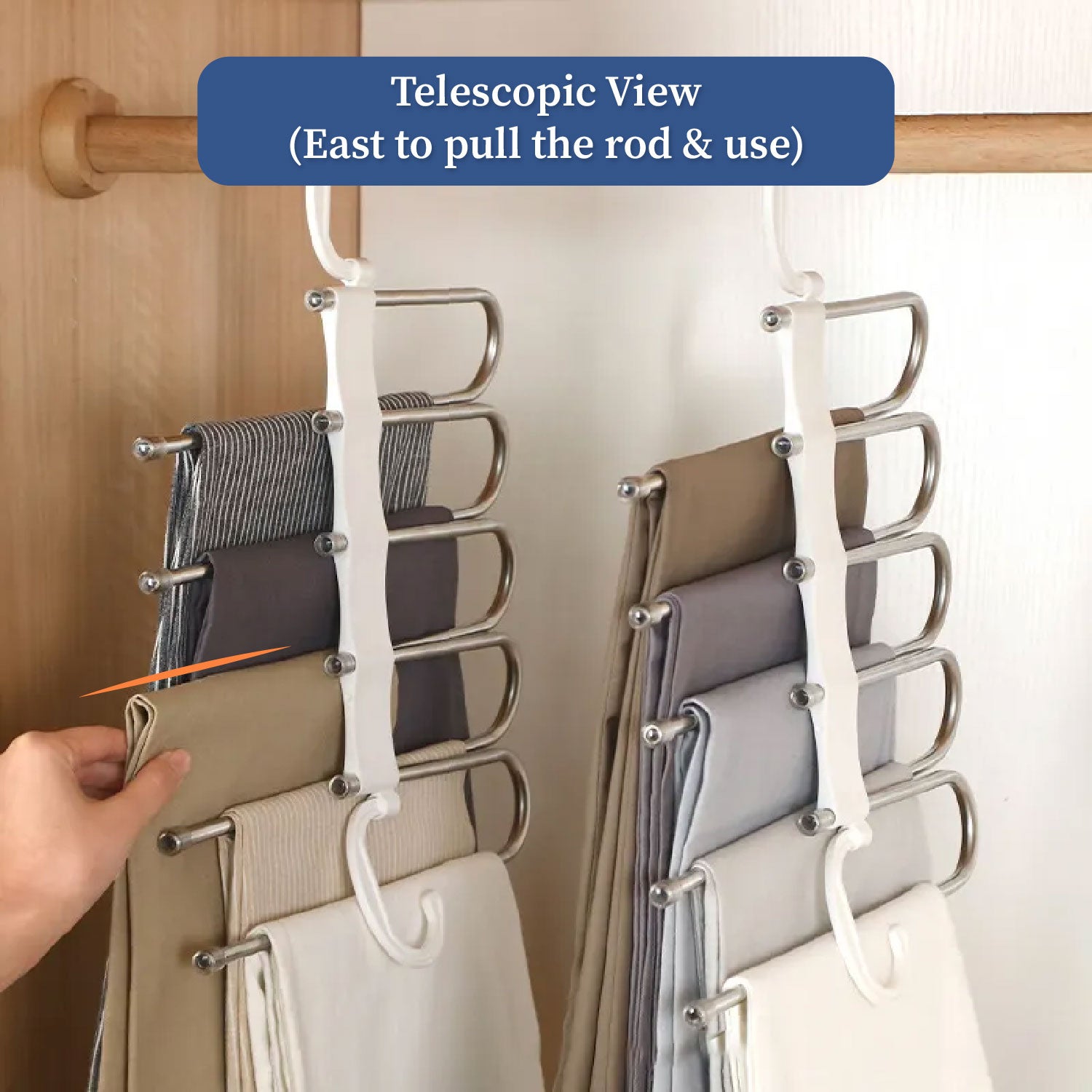 Space-Saver 5-in-1 Hanger | Multi-Layer Foldable Hanger