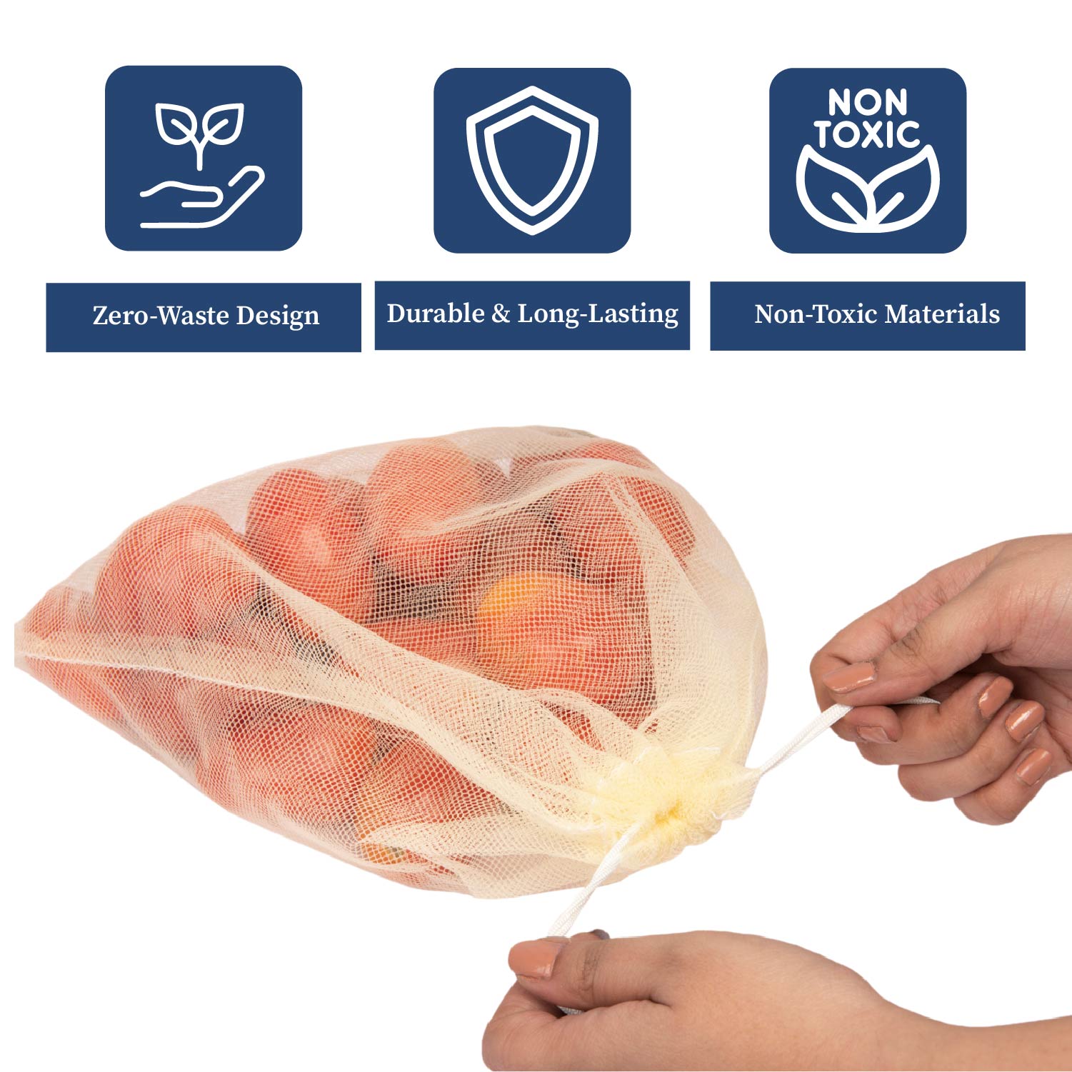Set of 6 Reusable Mesh Vegetable Storage Bags