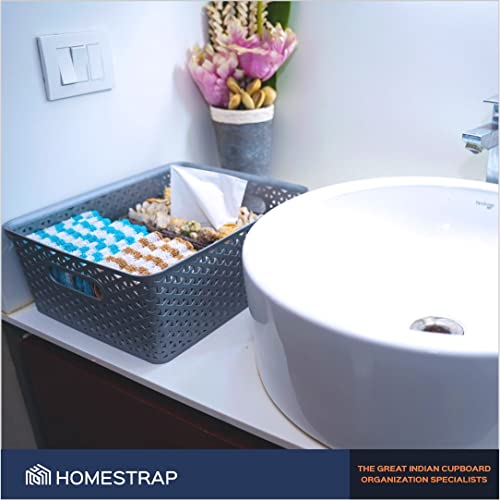 Set Of 3, Plastic Storage Organizers | Baskets With Lid