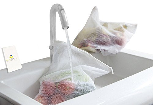 Set of 6, Fridge Vegetable Storage Bag with Zipper