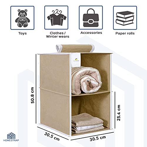 2 Shelf Hanging Organizer | Foldable Wardrobe | Closet Clothes Organizer