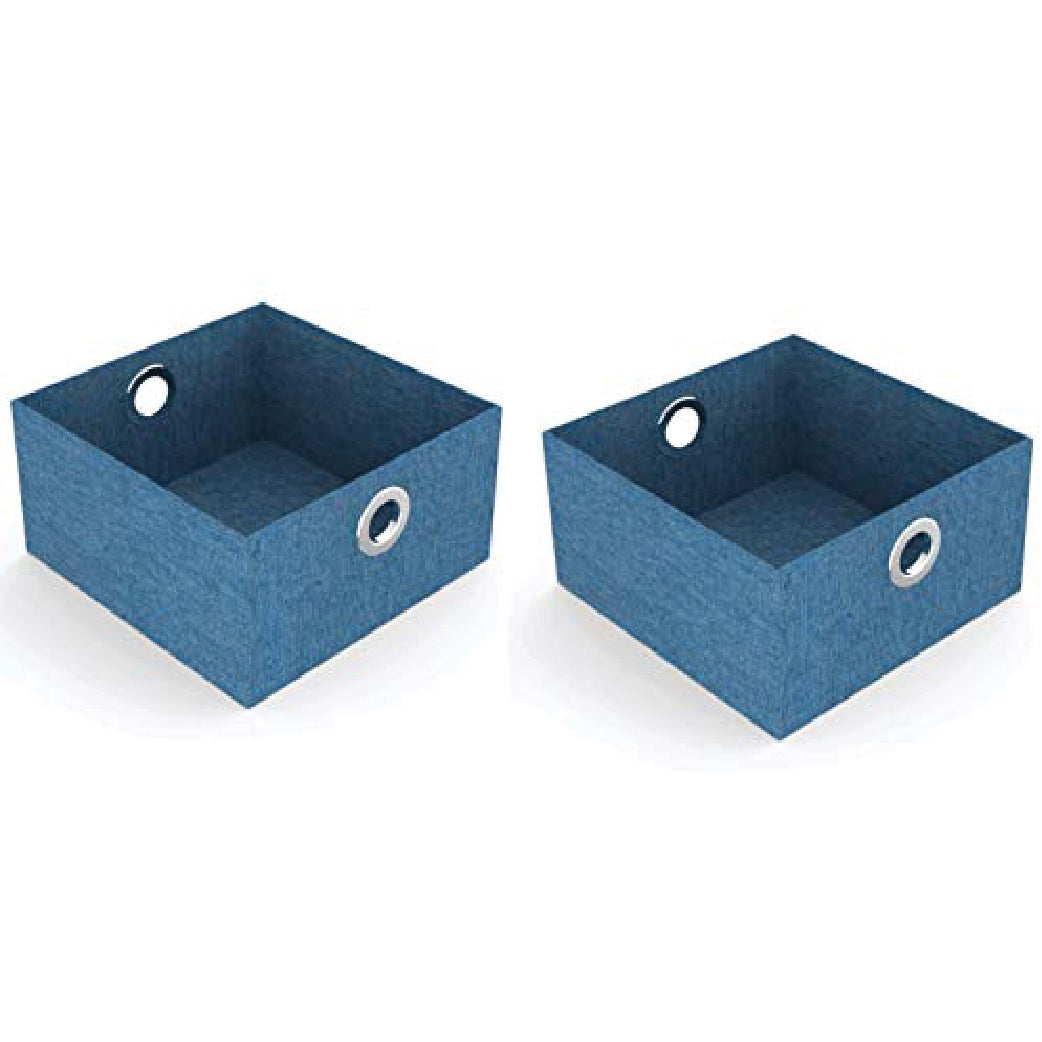 Set of 2, Storage Boxes with Ringlet Handle | Square