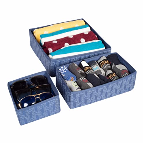 Set of 3,Foldable Storage Box with Zipper, Drawer Organizer
