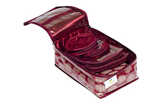 Brocade Jewellery Organizer with 12 Pouches