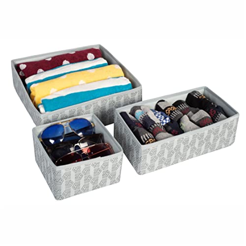 Set of 3,Foldable Storage Box with Zipper, Drawer Organizer