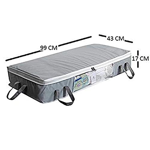 14 Inch Underbed Organizer | Blanket, Pillow Storage Bag Set of 2