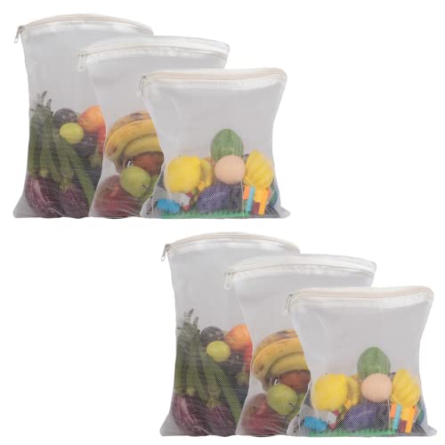 Set of 6, Fridge Vegetable Storage Bag with Zipper