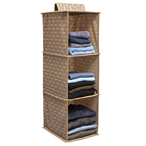 3 Shelf Hanging Organizer | Foldable Wardrobe/Closet Clothes Organizer