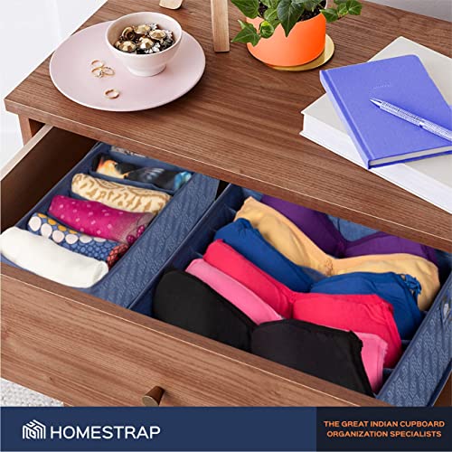 Set of 4 Drawer Organizer for Undergarments, Socks, Scarfs & Tie