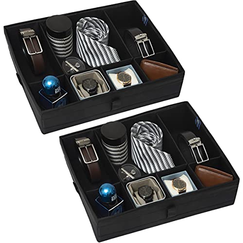 Set of 2, Multipurpose Foldable Drawer Organizer With 7 Compartments