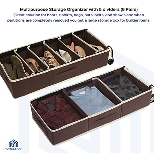 6 Section Footwear Underbed Organizer | Foldable