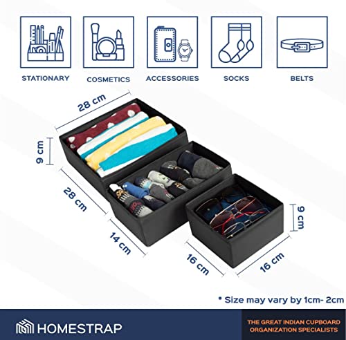 Set of 3,Foldable Storage Box with Zipper, Drawer Organizer