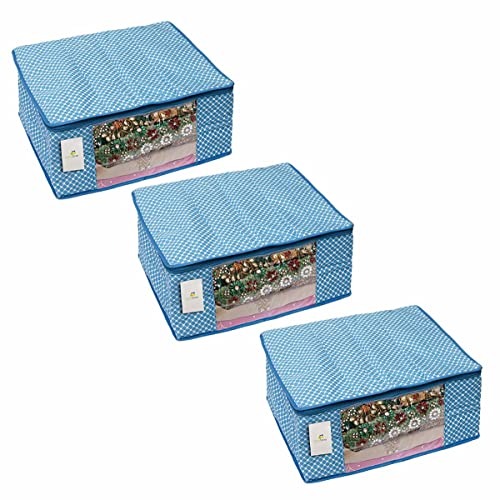 3 layer Cotton Quilted Saree Cover /Clothes Organizer