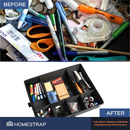 Set of 2, Multipurpose Foldable Drawer Organizer With 7 Compartments