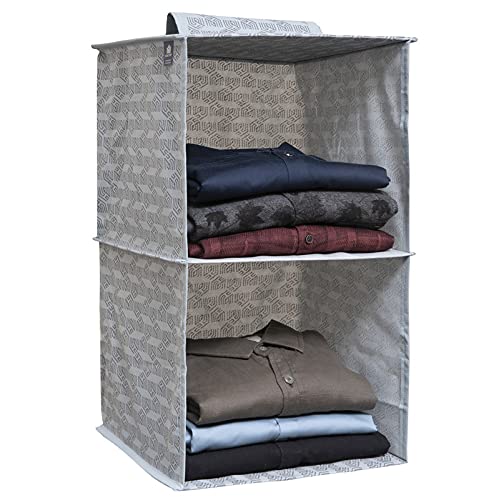 2 Shelf Hanging Organizer | Foldable Wardrobe Clothes Organizer