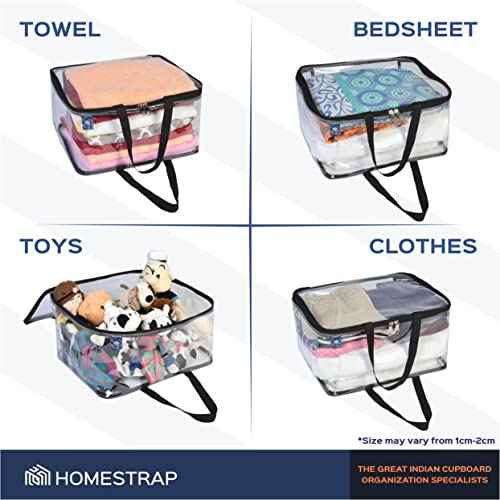 Transparent Clothes organizer with Handle and Zipper