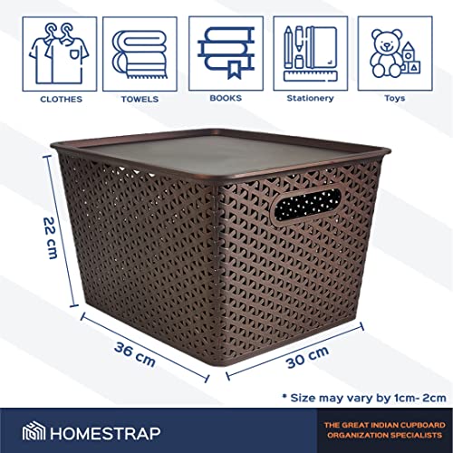 Set Of 3, Plastic Storage Organizers | Baskets With Lid