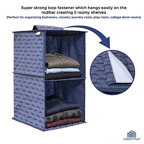 2 Shelf Hanging Organizer | Foldable Wardrobe Clothes Organizer